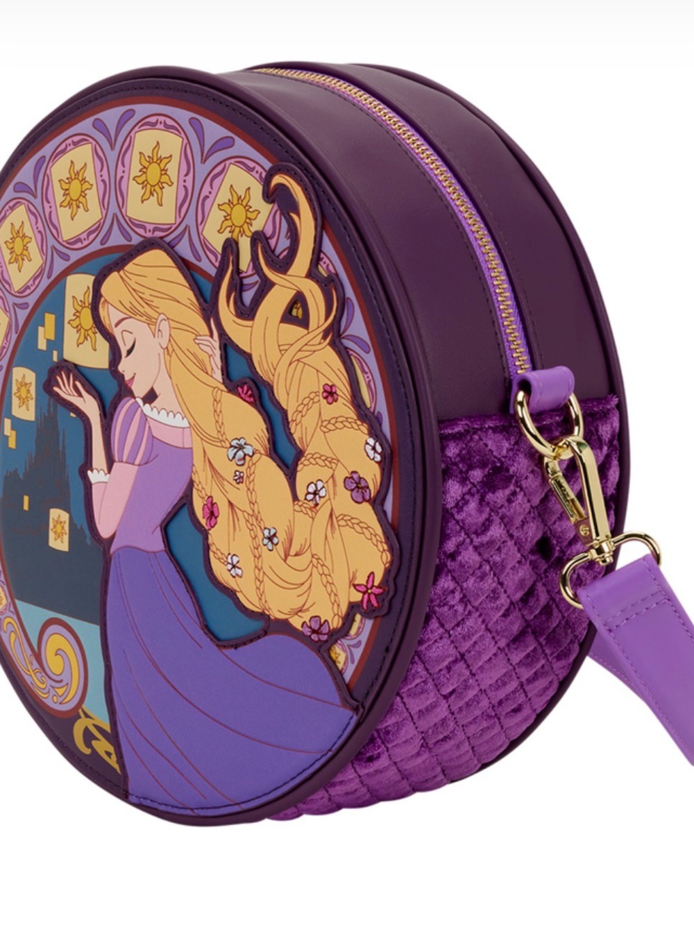 Disney Loungefly Rapunzel Tangled Lantern Round Crossbody BNWT Princess Purple